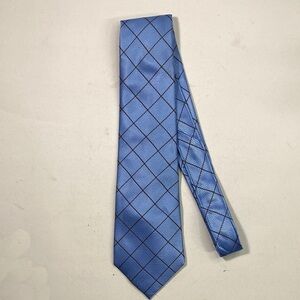 Pronto Uomo Blue Geometric Grid Tie